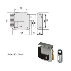 Elettroserratura applicare ferro destra dx 11721-50-1 cisa