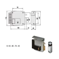 Elettroserratura applicare ferro destra dx 11721-60-1 cisa