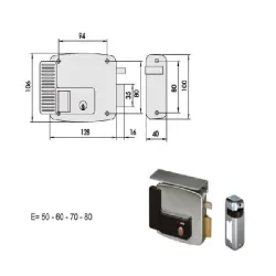 Elettroserratura applicare ferro destra dx 11721-80-1 cisa
