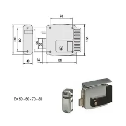 Elettroserratura applicare ferro sinistra sx 11721-60-2 cisa
