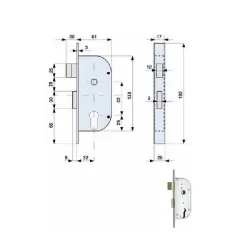 Serratura infilare ferro Mm.20 E32 015-56-0 148320 mg