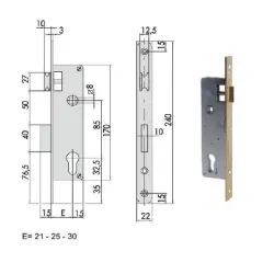 Serratura infilare legno 5c011-30-0 cisa