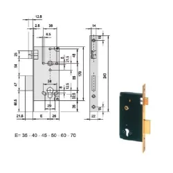 Serratura infilare legno 5c611-70-0 cisa