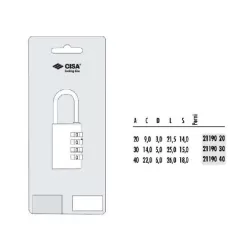 Lucchetto ottone Mm.40 combinazione 21190