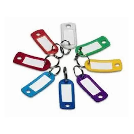 Portachiavi etichetta anello girevole blu