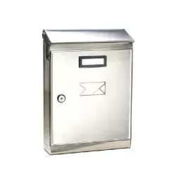 Cassetta lettere inox tetto apribile Cm.22x7,5 H.32