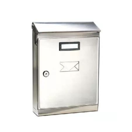 Cassetta lettere inox tetto apribile Cm.22x7,5 H.32