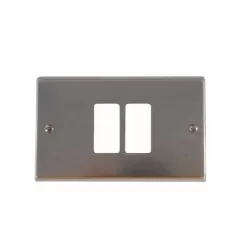 Coprinterruttore alluminio 2 posti scatola rotonda