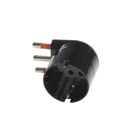Adattatore spina 10 amper presa schuko 90° nero