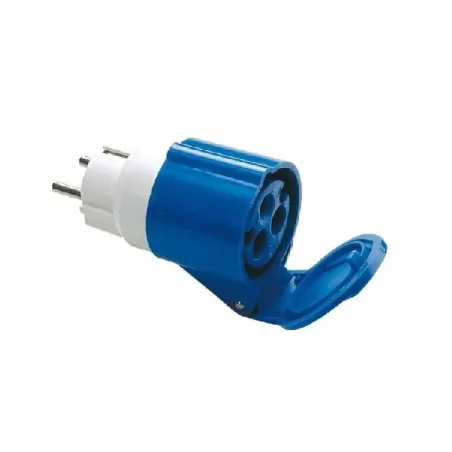 Adattatore industriale 1 spina schuko con 1 presa CEE 2P+T IP44  73001