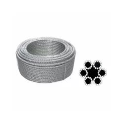 Fune acciaio zincata 72 fili Mm.5 Mt.10