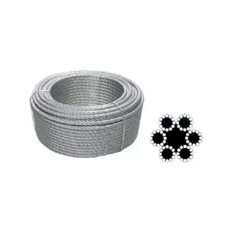 Fune acciaio zincata 72 fili Mm.5 Mt.10
