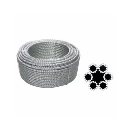 Fune acciaio zincata 72 fili Mm.5 Mt.10