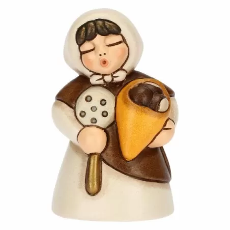 Donna con castagne presepe classico, bianco - Thun