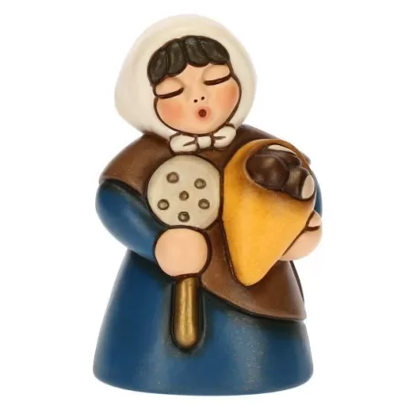 Donna con castagne presepe classico, blu - Thun