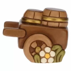 Carretto di barili presepe classico, naturale - Thun