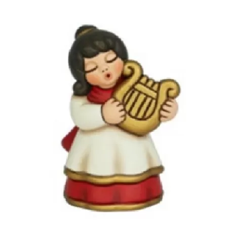 Donna con arpa Lia presepe classico, rosso - Thun