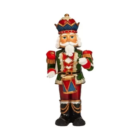 Soldatino schiaccianoci in resina Cm.34 decorazione di Natale con movimento - Lamart