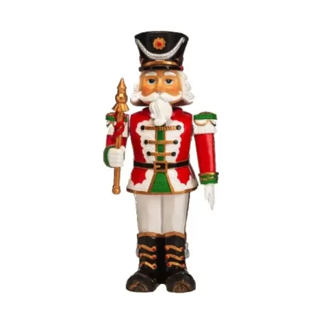 Soldatino schiaccianoci in resina Cm.34 decorazione di Natale con movimento - Lamart