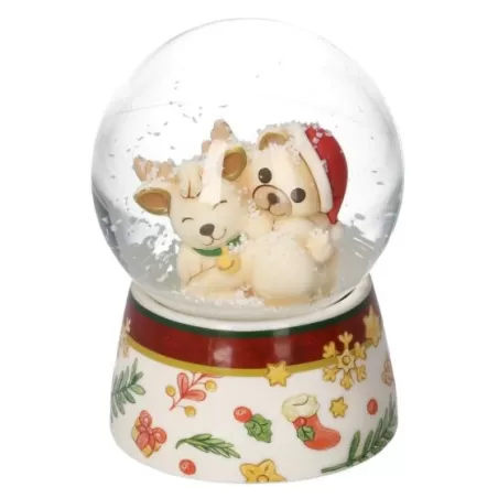 Boule de neige con Teddy cavalca Renna Robin Desideri di Natale, media - Thun