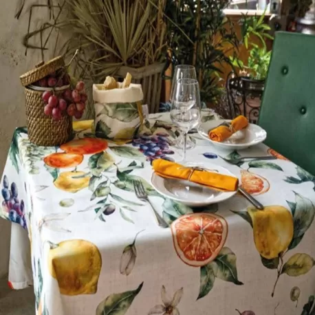 Agrumi, Tovaglia antimacchia Cm. Su misura, qualsiasi dimensione - Wosde