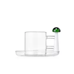 Alice, Tazzina caffe con piatto fungo verde punti bianchi - Ichendorf