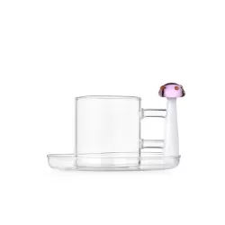 Alice, Tazzina caffe con piatto fungo rosa punti rossi - Ichendorf