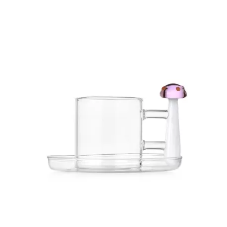 Alice, Tazzina caffe con piatto fungo rosa punti rossi - Ichendorf