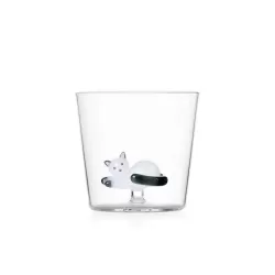 Tabby Cat, Tumbler gatto sdraiato bianco coda grigia - Ichendorf