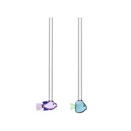 Marine garden, 2 cannucce pesci lilla e verde + spazzola - Ichendorf