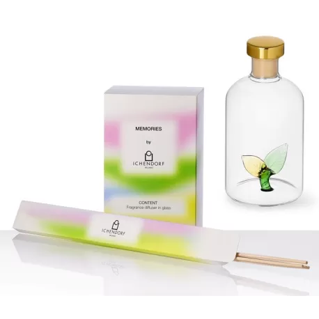 Memories, Profumatori + fragranza, Profumatore foglie 250 ml + fragranza gelsomino + bastoncini - Ichendorf