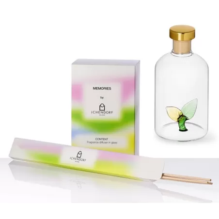 Memories, Profumatori + fragranza, Profumatore foglie 250 ml + fragranza gelsomino + bastoncini - Ichendorf