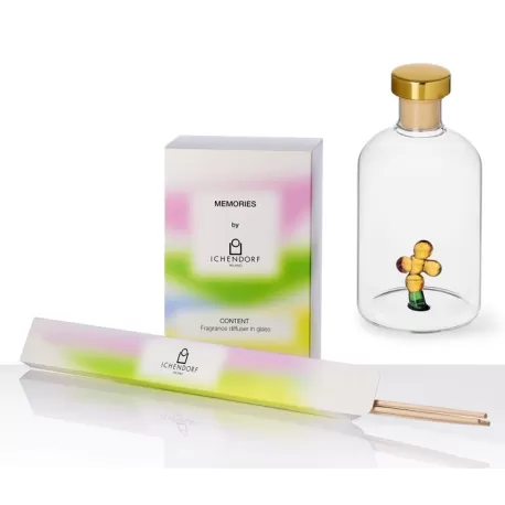 Memories, Profumatori + fragranza, Profumatore fiore 250 ml + fragranza cedro + bastoncini - Ichendorf
