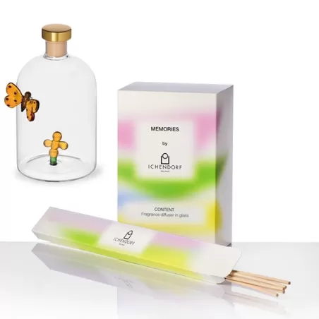 Memories, Profumatori + fragranza, Profumatore farfalla e fiore 500 ml + fragranza oriente + bastoncini - Ichendorf
