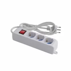 Multipresa 3 prese bipasso/shuko+interuttore spina 16 amper