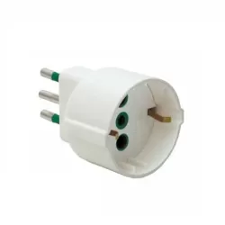 Adattatore schuko spina 10 amper bianco