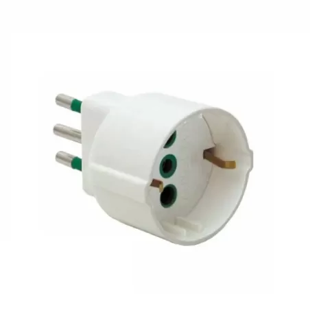 Adattatore schuko spina 10 amper bianco