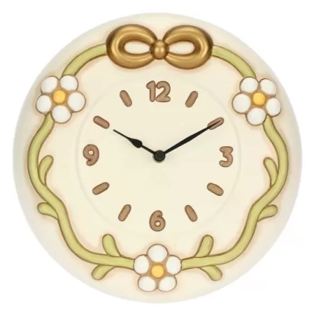 Orologio con margherite e fiocco in ceramica - Thun