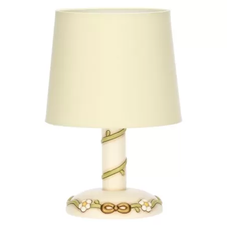 Lampada con margherite e fiocco in ceramica, media - Thun