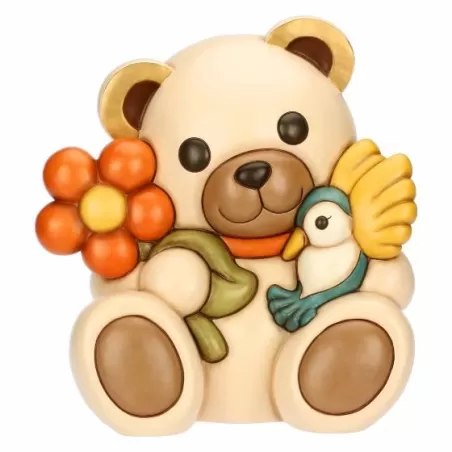 Teddy e colibri Fly in ceramica Primavera da vivere, maxi - Thun