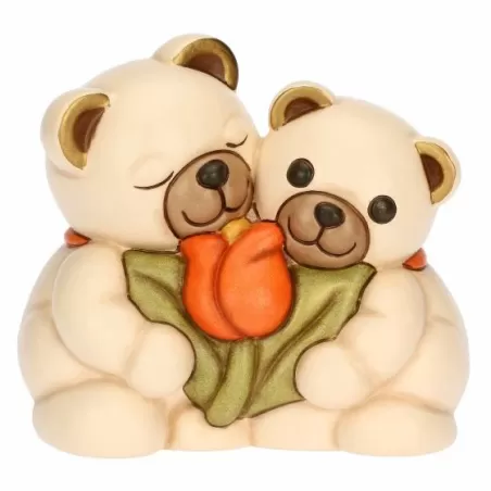Coppia Teddy in ceramica Primavera da vivere - Thun
