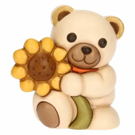 Teddy con girasole in ceramica Primavera da vivere, medio - Thun