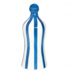 Bottiglia in ceramica Lido per Poldina Stopper, Righe azzurre - Zafferano