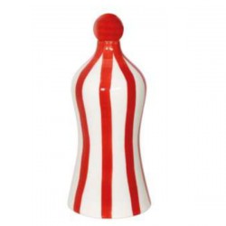 Bottiglia in ceramica Lido per Poldina Stopper, Righe rosse - Zafferano