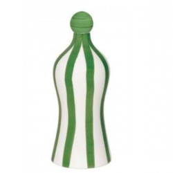 Bottiglia in ceramica Lido per Poldina Stopper, Righe verdi - Zafferano