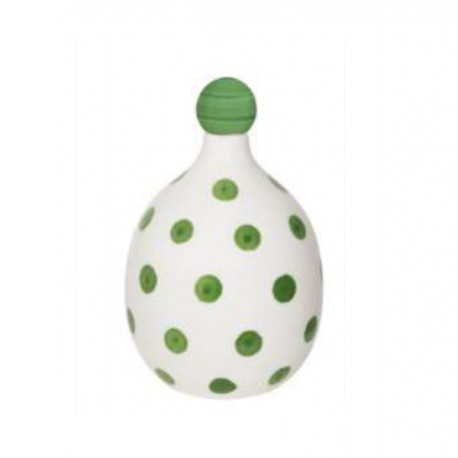 Bottiglia in ceramica Lido per Poldina Stopper, Pois verdi - Zafferano