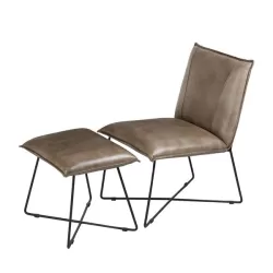 Chaise Longue - Set 2 pezzi Cm. 56x66x83 h. - 54x42x48 h. - L'oca Nera