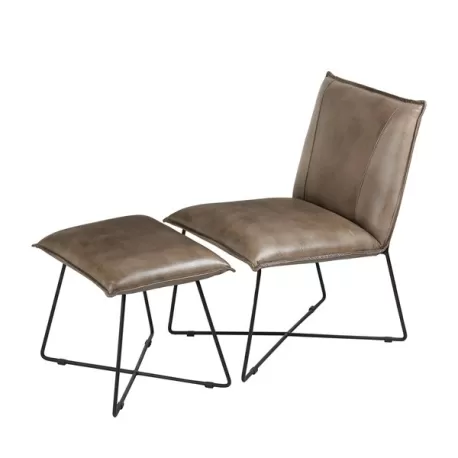 Chaise Longue - Set 2 pezzi Cm. 56x66x83 h. - 54x42x48 h. - L'oca Nera