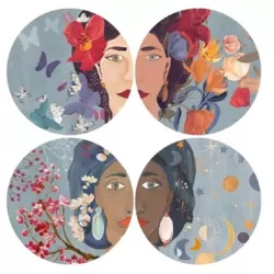 Piatti decorativi da parete Tangeri - set 4 pezzi Cm. 4 pezzi Cm. 26,5 - L'oca Nera