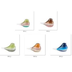 Press-Papier Uccellino - Set 5 pezzi Cm. 13x6,5x7,5 h. - L'oca Nera